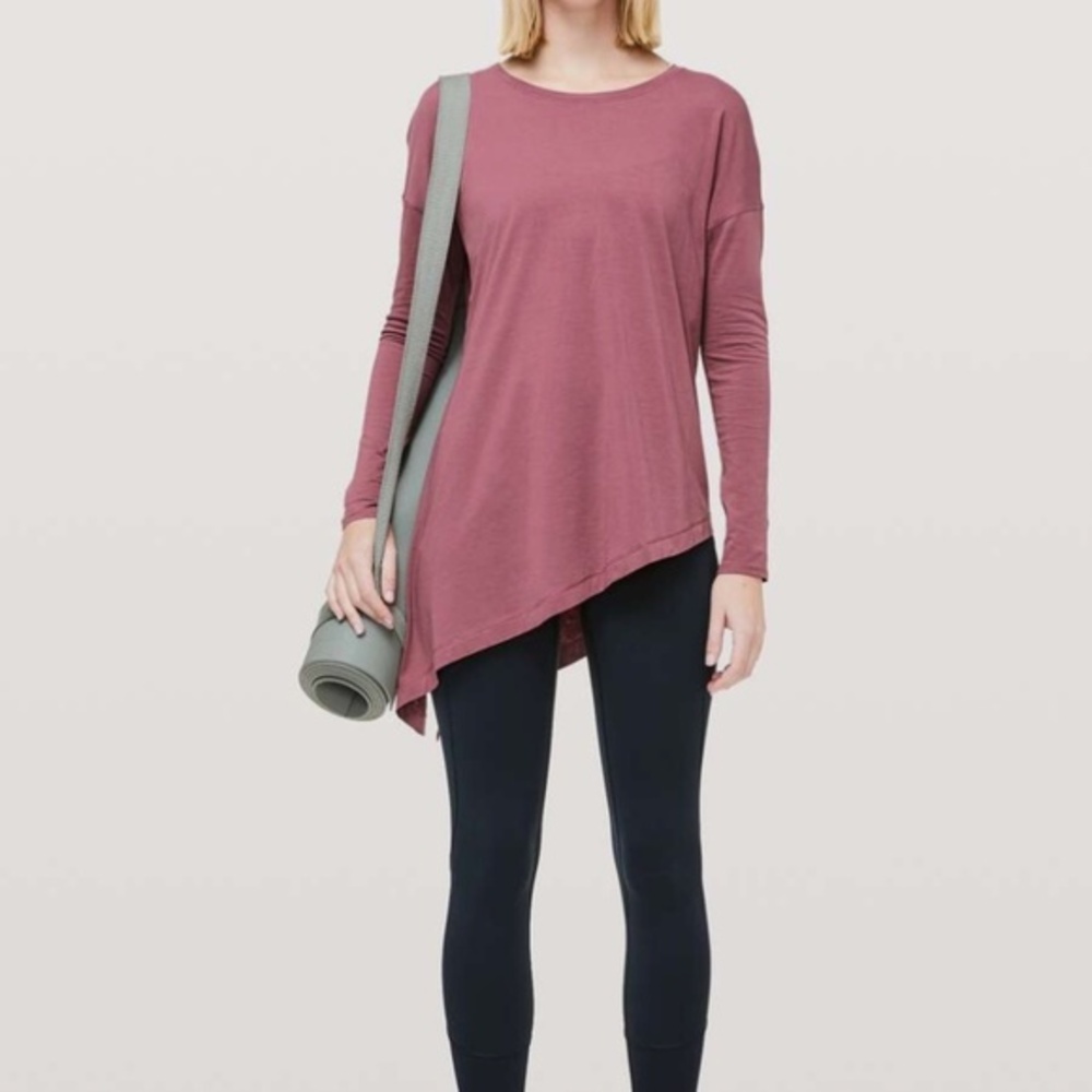 Lululemon “To The‎ Point” Asymmetrical Top Blue Denim
